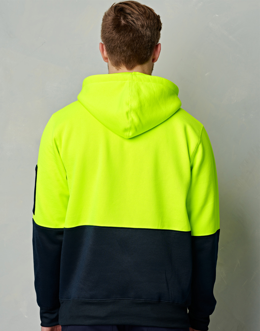 SW38 HI-VIS TWO TONE FLEECY HOODIE UNISEX - Image 4