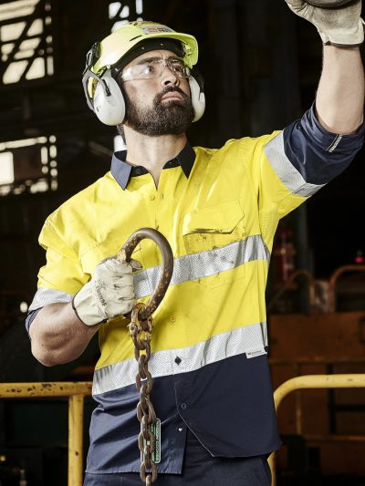 Mens Rugged Cooling Hi Vis Taped Long Sleeve Shirt