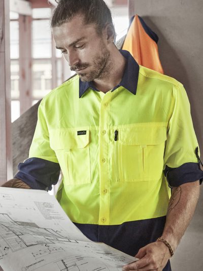Mens Hi Vis Outdoor Long Sleeve Shirt